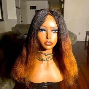 ⭐️⭐️SOLD⭐️⭐️100% KINKY STRAIGHT OMBRE HUMAN HAIR WIG!!⭐️⭐️